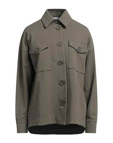 Military green Sweatshirt Solid color shirts & blouses