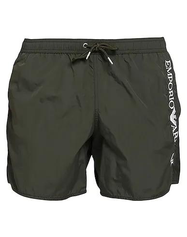 Military green Swim shorts BOXER EMBROIDERY LOGO
