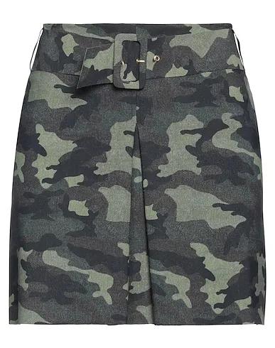 Military green Synthetic fabric Mini skirt