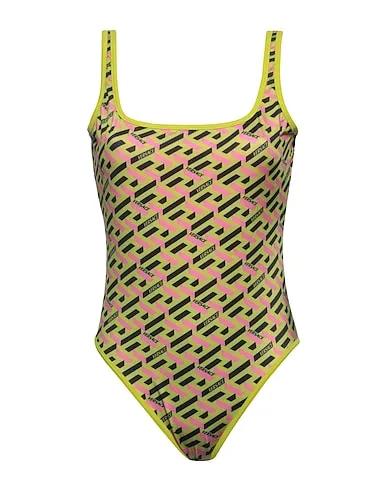 Military green Synthetic fabric One-piece swimsuits