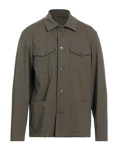 Military green Synthetic fabric Solid color shirt