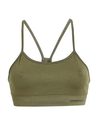 Military green Synthetic fabric Top ACTIVE SPORTS BRA 
