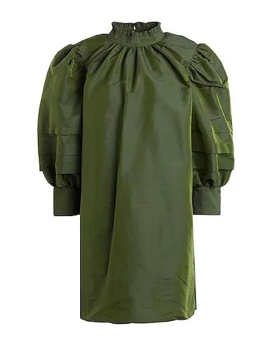 Military green Taffeta Short dress