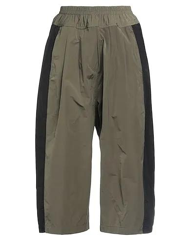 Military green Techno fabric Cropped pants & culottes