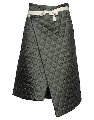 Military green Techno fabric Midi skirt