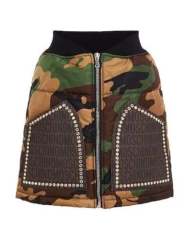 Military green Techno fabric Mini skirt