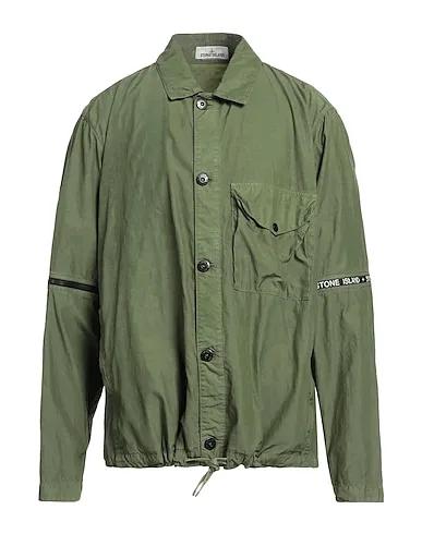 Military green Techno fabric Patterned shirt