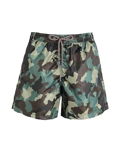 Military green Techno fabric Swim shorts