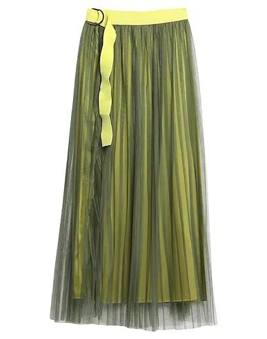 Military green Tulle Maxi Skirts