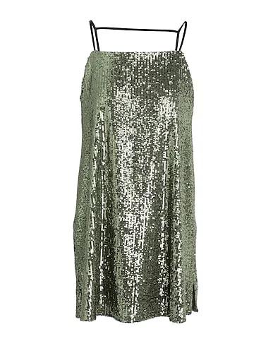 Military green Tulle Sequin dress