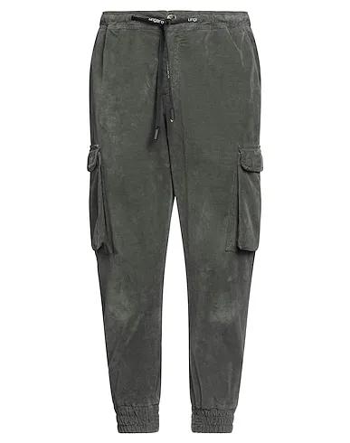 Military green Velvet Cropped pants & culottes