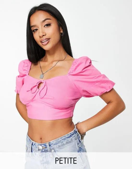 milkmaid top in bright pink