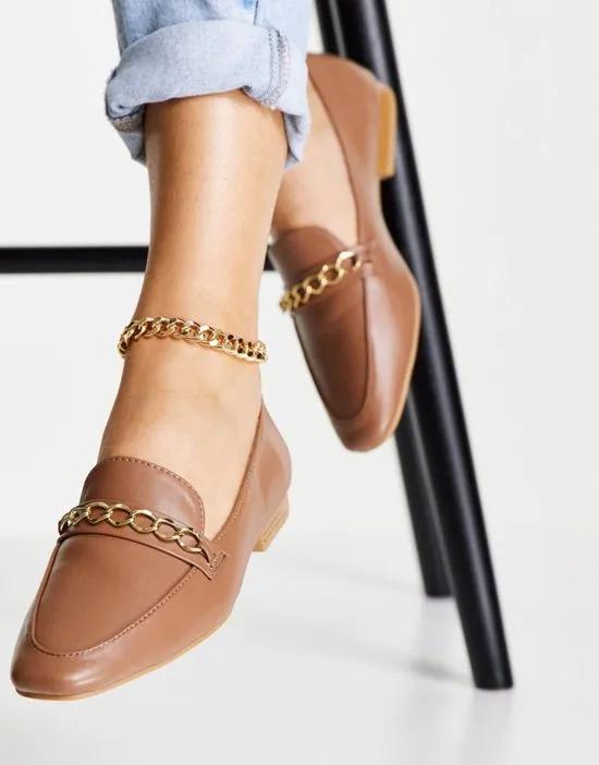 Mingle chain loafers in tan