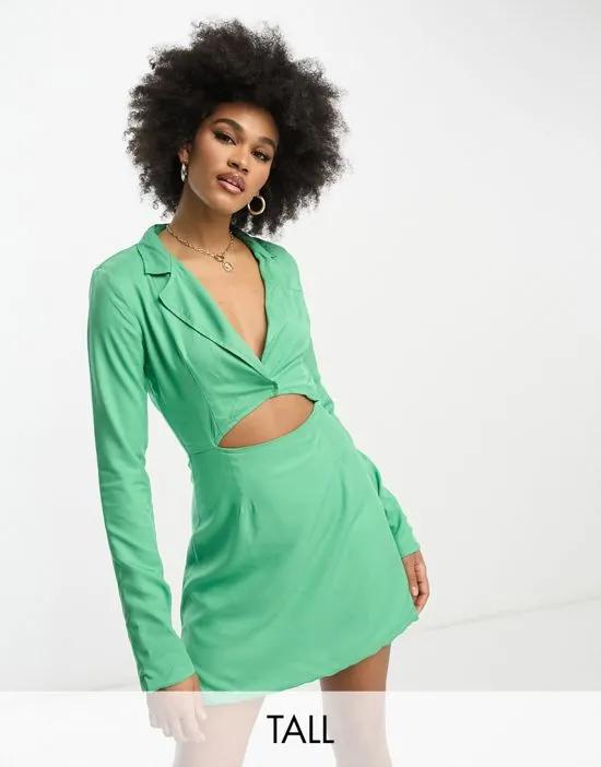 mini blazer dress with cut-out in green