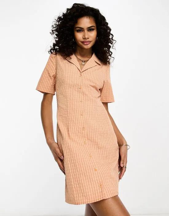 mini shirt dress in orange check