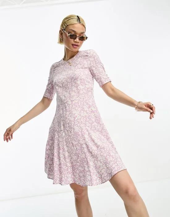 mini skater dress in lilac floral print