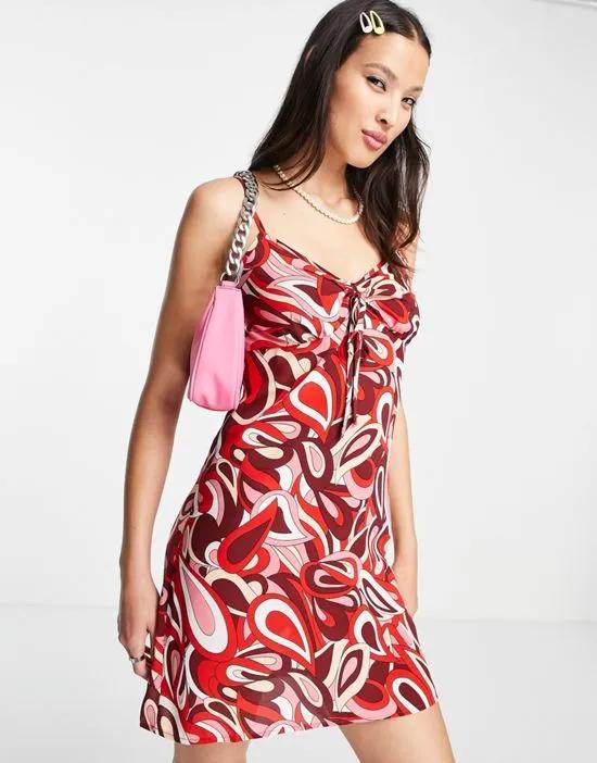 mini swing dress in swirl print