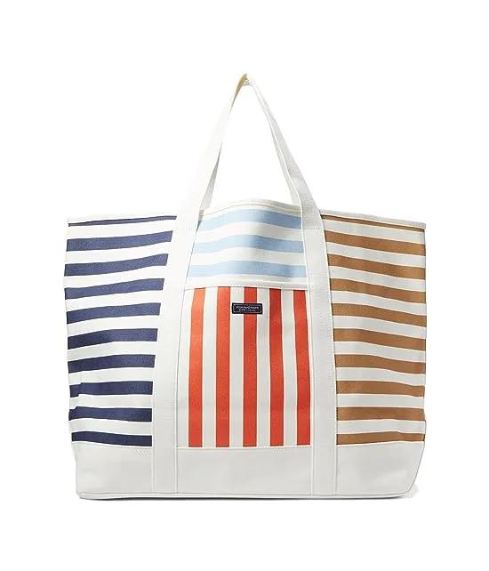 Mixed Rugby Stripe Large Tote