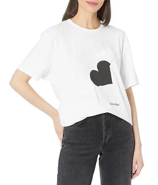 Modern Cotton Sleep V-day Short Sleeve Crew Neck