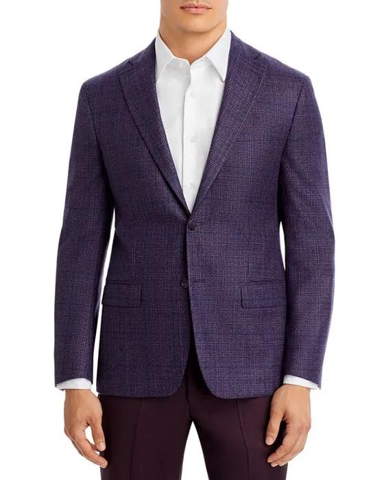 Modern Fit Purple and Navy Plaid Sport Coat