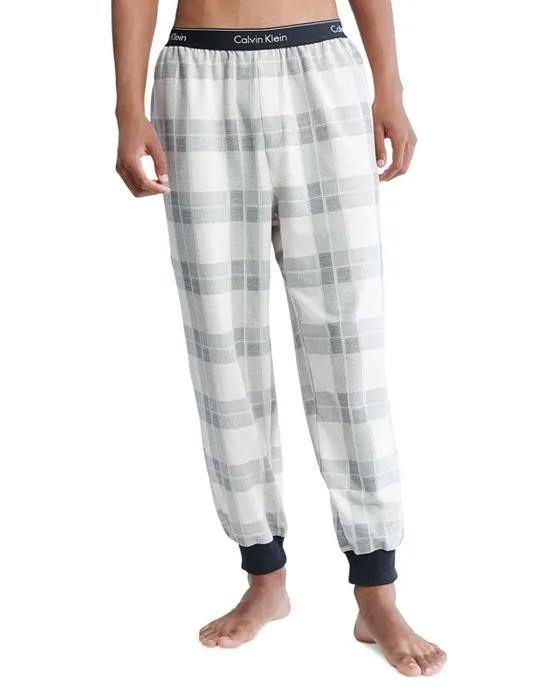 Modern Holiday Textured Plaid Classic Fit Pajama Joggers