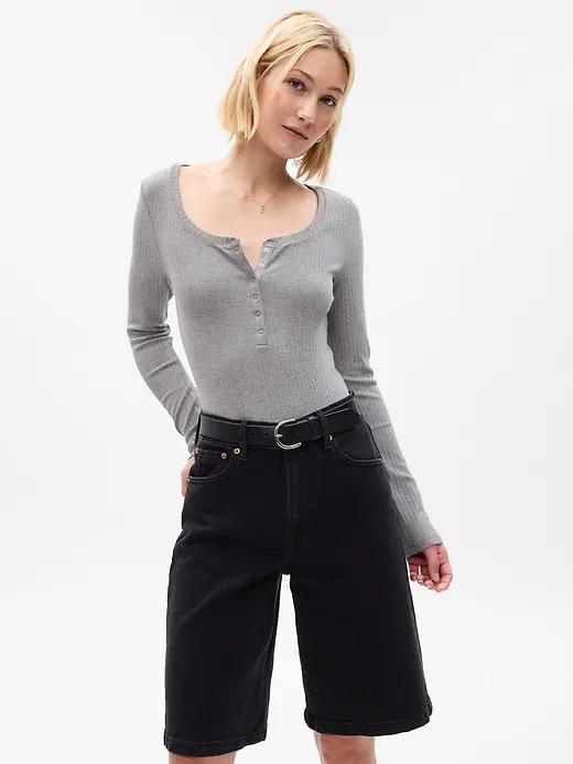 Modern Rib Henley Bodysuit