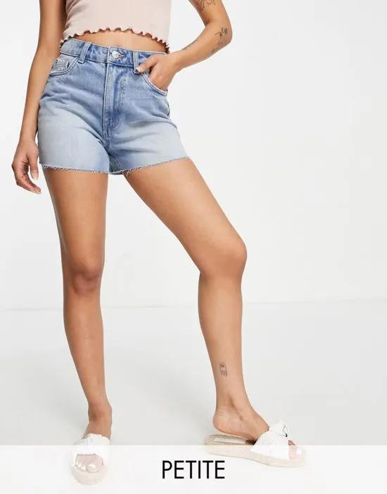 mom shorts in blue