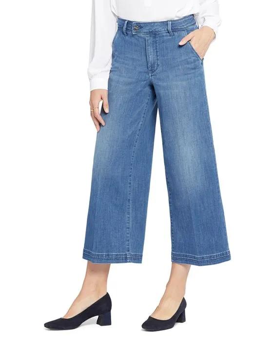 Mona High Rise Wide Leg Ankle Trouser Jeans in Stunning