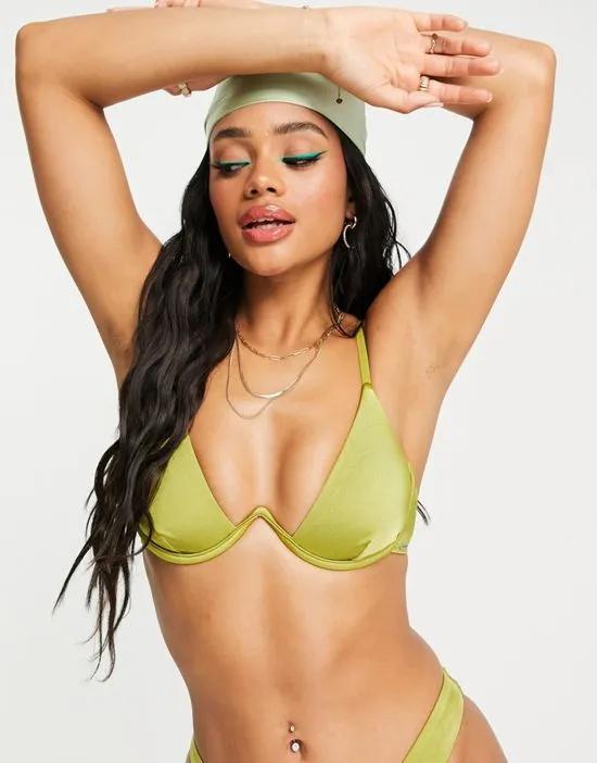 monowire bikini top in chartreuse