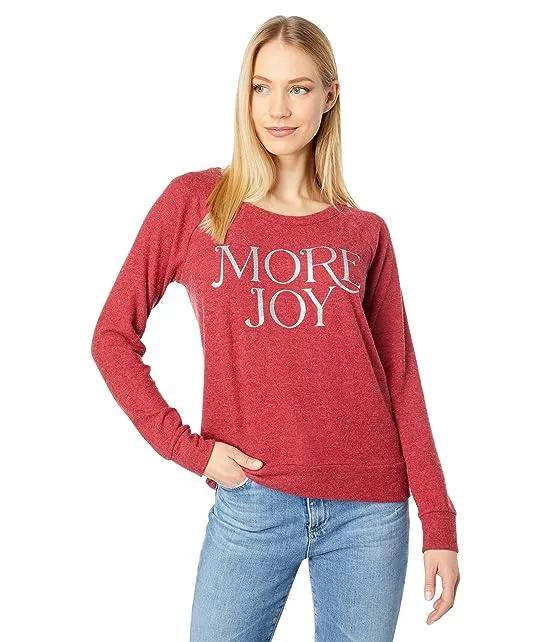 "More Joy" Sustainable Bliss Knit Long Sleeve Raglan Pullover