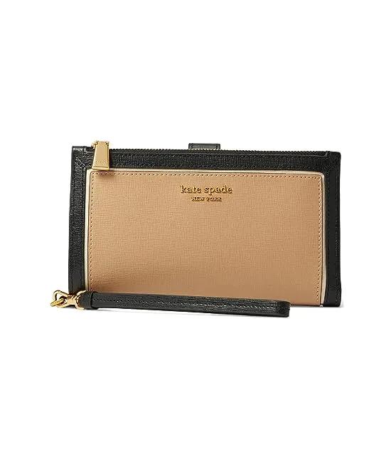 Morgan Color-Blocked Saffiano Leather Phone Wallet