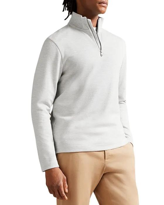 Morric Solid Regular Fit Half Zip Mock Neck Sweatshirt  
