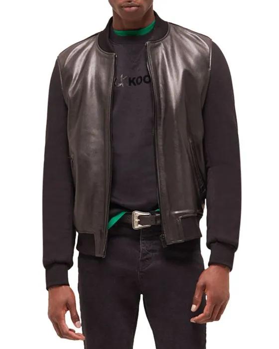 Motard Leather Varsity Jacket