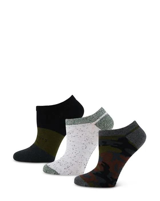 Mother Nature Camo Low Cut Ankle Socks, Pack of 3