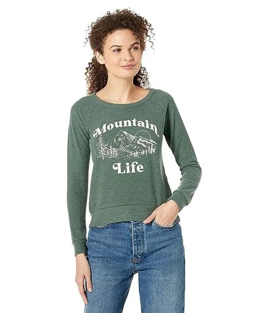 "Mountain Life" Recycled Bliss Knit Raglan Pullover