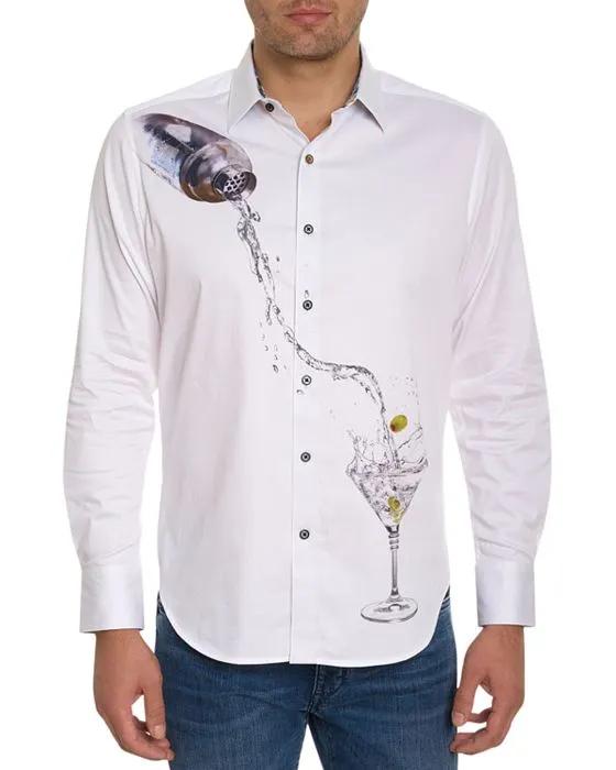Moxy Cotton Blend Engineered Print Classic Fit Button Down Shirt