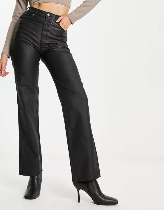 Moxy straight leg jeans in coated black