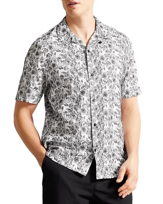 Mulben Embroidered Short Sleeve Button Front Camp Shirt