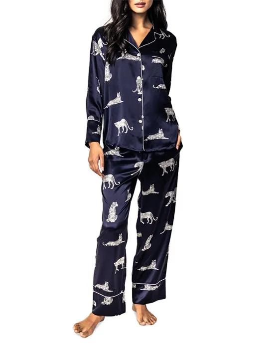Mulberry Silk Panther de Nuit Pajama Set