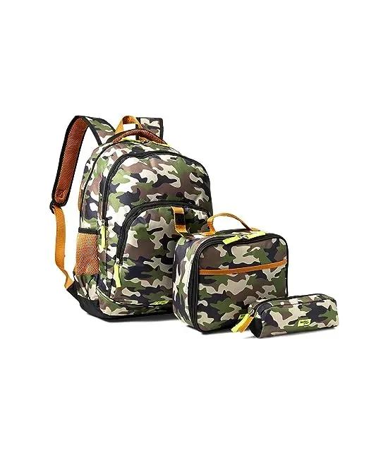 Multi Compartment Backpack Bundle w/ Lunch Box & Pencil Pouch