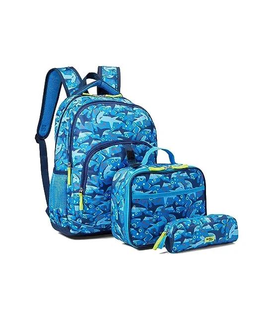 Multi Compartment Backpack Bundle w/ Lunch Box & Pencil Pouch