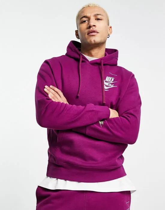 Multi-Futura fleece hoodie in purple