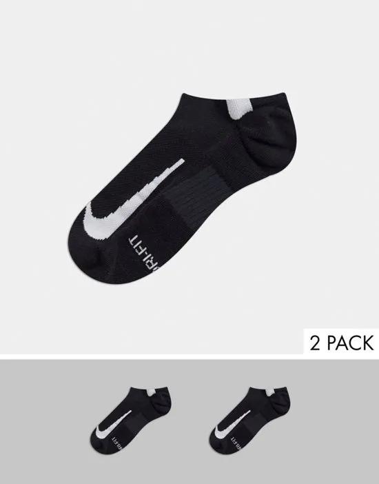 Multiplier invisible 2 pack socks in black