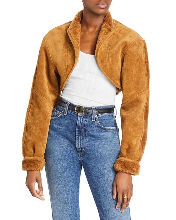 Mustang Faux Suede Cropped Jacket