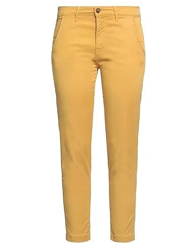 Mustard Cotton twill Cropped pants & culottes