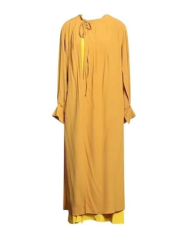 Mustard Crêpe Long dress
