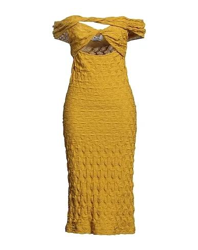 Mustard Jersey Midi dress