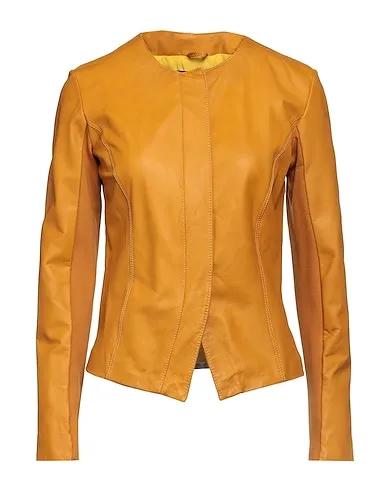 Mustard Leather Biker jacket