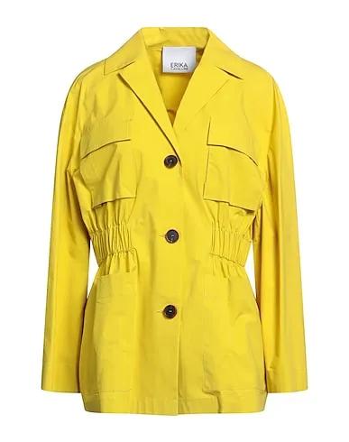 Mustard Plain weave Full-length jacket