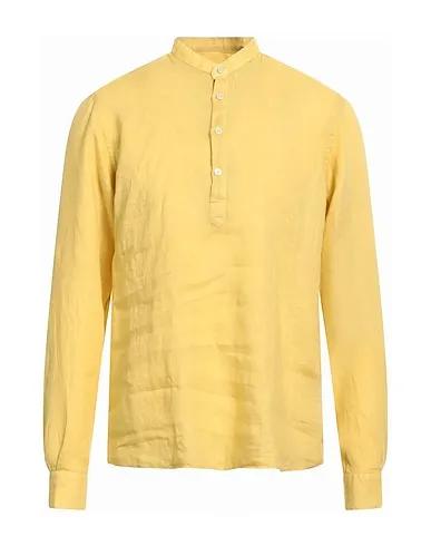 Mustard Plain weave Linen shirt